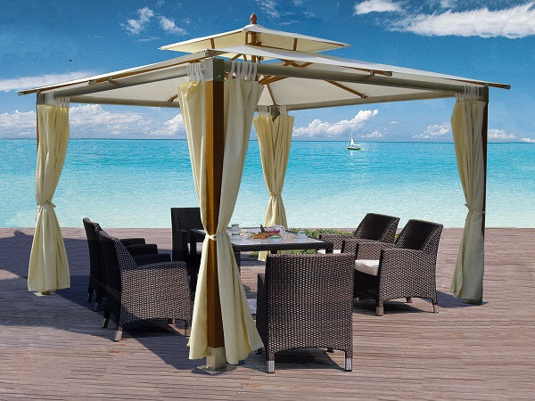 Double Layers Wooden Gazebo Side Wall