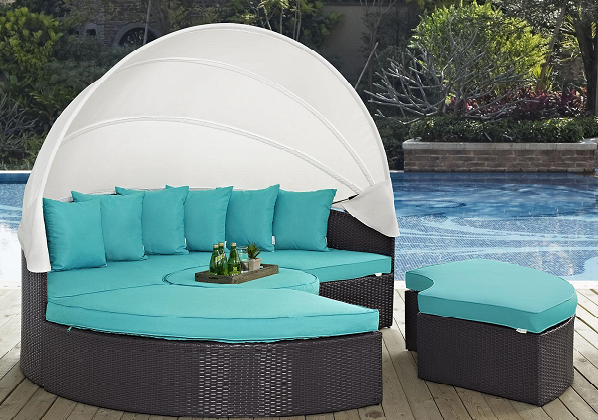 Round Day Bed Complete With Canopy Cabana
