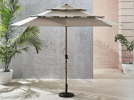 Three Layers Wooden Umbrella Round