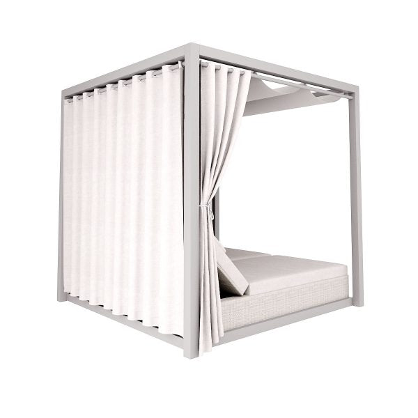 Double Sun Bed With Curtains Cabana