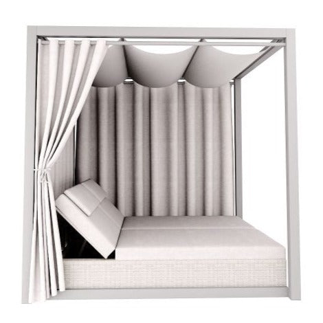 Double Sun Bed With Curtains Cabana
